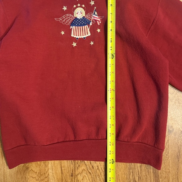 Vtg TOP STITCH Embroidered Angels Double Collar Sweatshirt Medium - Picture 4 of 6